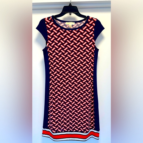 LIKE NEW! MICHAEL KORS RED WHITE AND BLUE WOMEN’S DRESS - Size Small - Picture 1 of 4